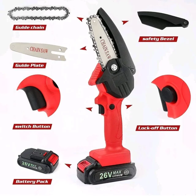 New 24V Mini Electric Chainsaw Machine | Rechargeable Cordless Wood Cutting Tool