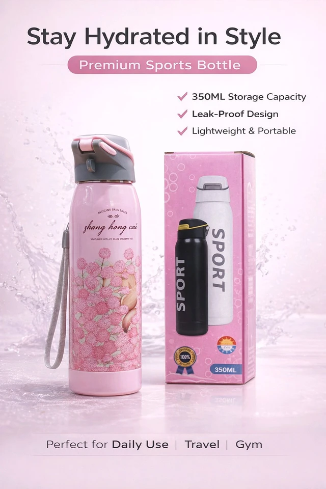New Sports Premium Quality 350ML Storage Capacity Water Bottle 