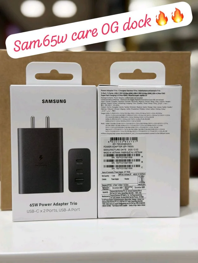 New Samsung 65Wts Pure OG Quality Different Different Serial Number Power Adapter