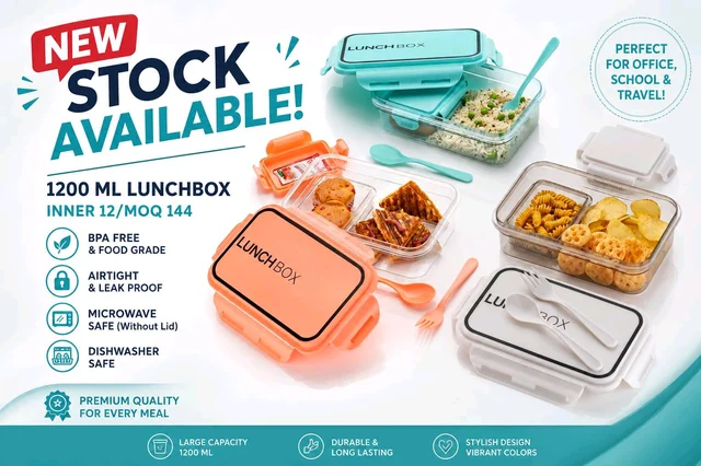 New Big Size Lunch Box (Premium Quality & Large Capacity & 2in1)