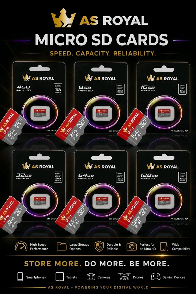 As Royal C10 Ultra Micro SD Cards  ( High Speed Memory Card ) (2 Year Warranty)