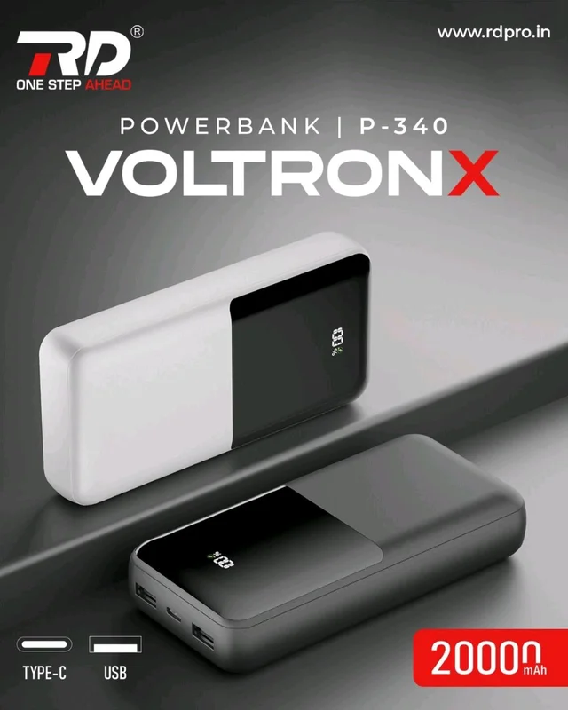 RD Voltron X P-340 (22.5w) 20000mAh Fast Charging Power Bank with Digital LED Display