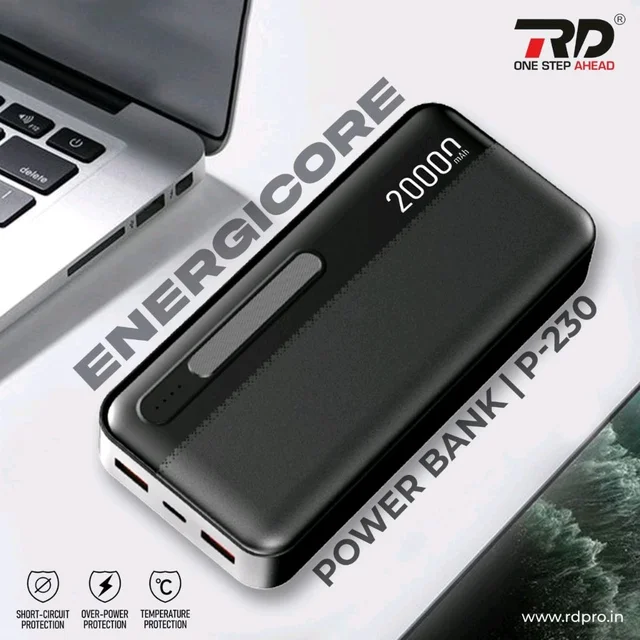 RD Energicore P-230 ( 22.5 ) 20000mAh Fast Charging Power Bank with Dual USB Output & Type-C 