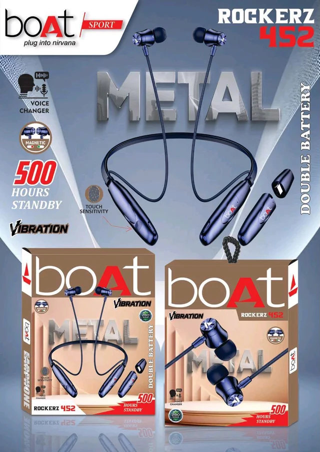 (452)  Neckband Double Battery 🔋Double Box Magnetic 🧲 on off+ Voice Change & Vibration Nackband 