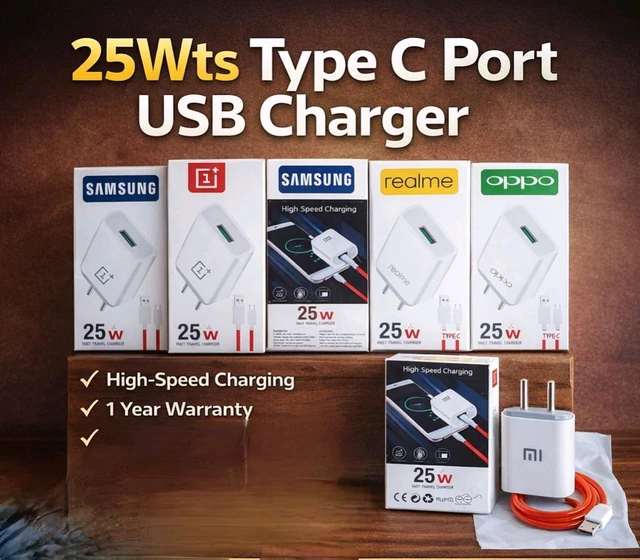 Mix New 25Wts Fast Travel Type C Port Usb Charger 