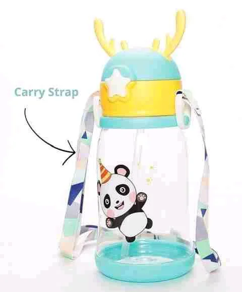 New Premium 500ML Kids Cartoon Water Bottle with Straw, Carry Strap & Leakproof Design | BPA Free School Water Bottle