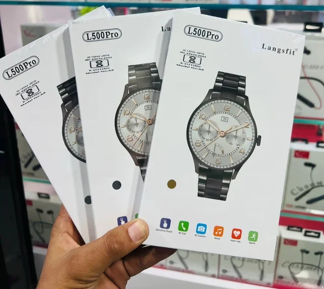 New L-500 Pro Heavy Premium Quality Double Starp Smart Watch (Metal Strap, Wireless Charger, Long Battery Back-up)