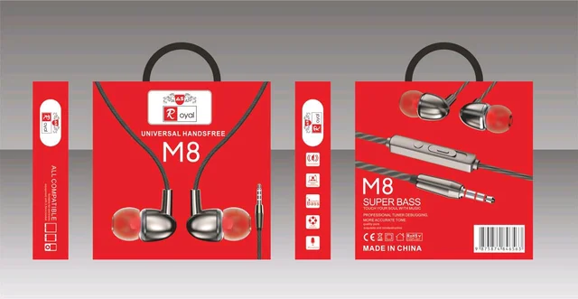 AS Royal M-8 Super Bass Universal Box Pecking Earphone 