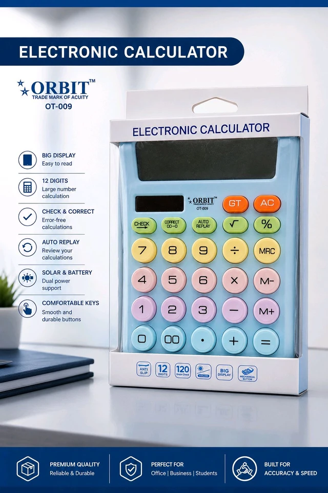 Orbit New OT-009 Electronic Calculator (Big Size , 12 Digits)