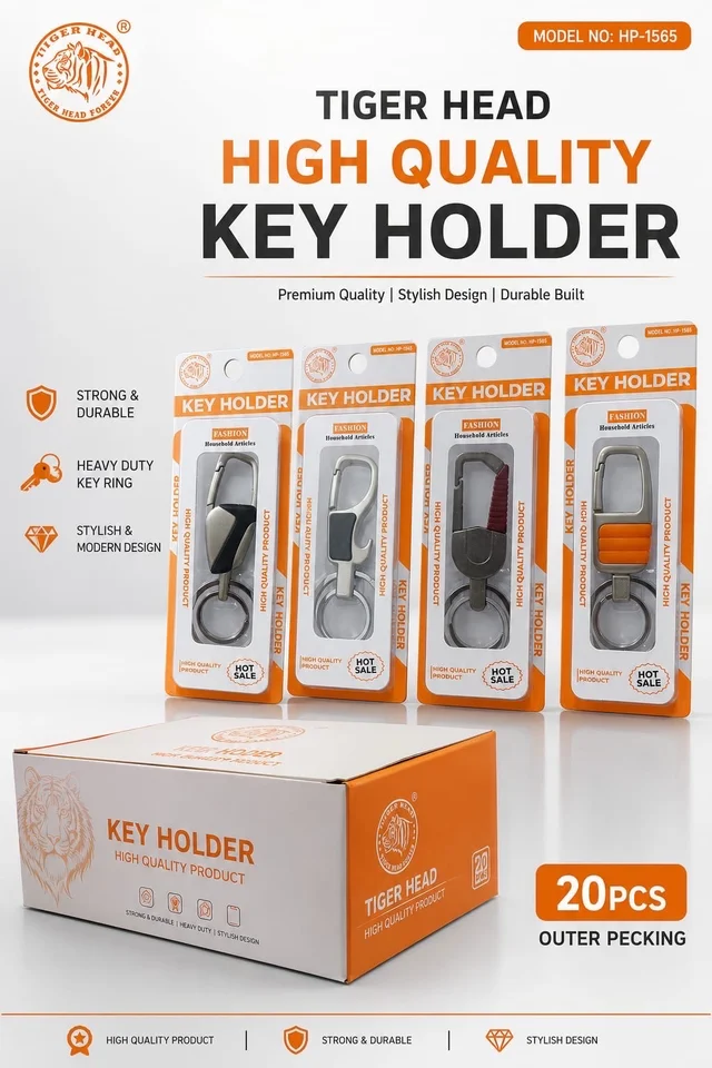 Tiger Head New Luxury Metal Mix Key Holder Keychain for Car, Bike & Home Keys
