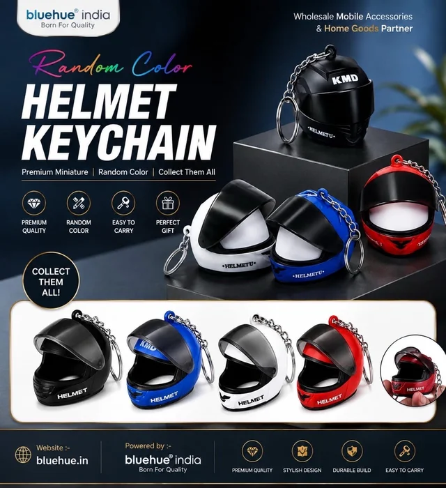 New Random Colour Helmet Shape Keychain (Multiple Colours)