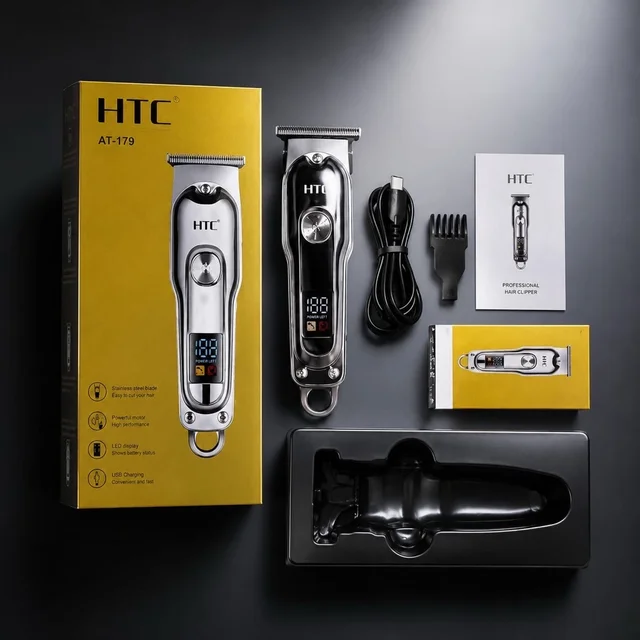 New AT-179 Professional Rechargeable Hair Trimmer – Premium Quality With Led Display