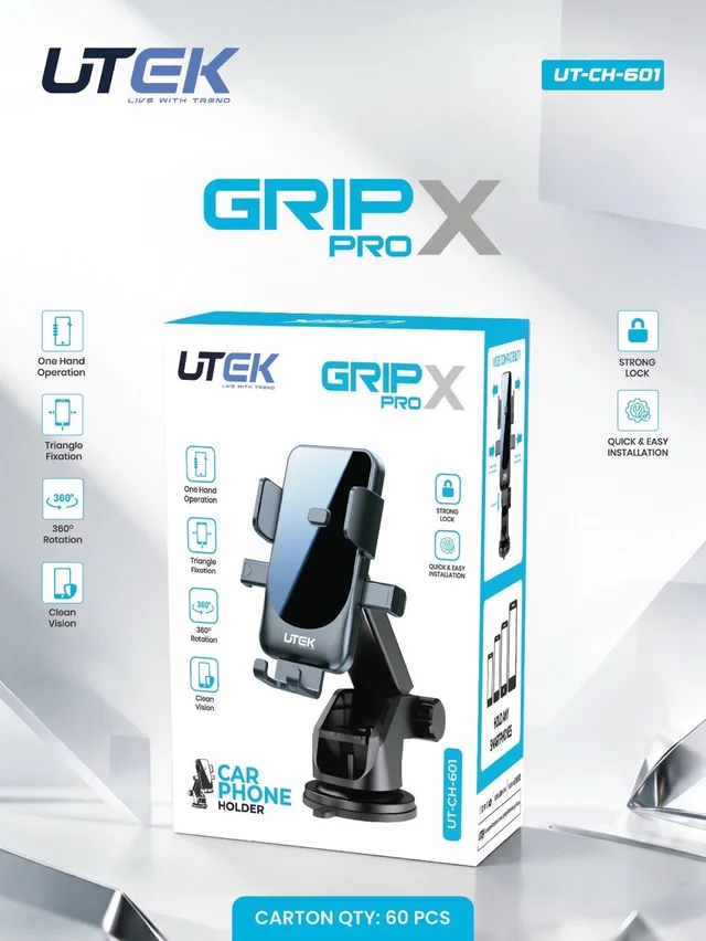 U-Tek CH-601 Heavy Premium Quality Car Phone Holder (Strong Lock , 380 Rotating)