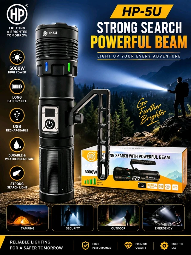 New Tiger Head New HP-5U Heavy Premium Quality 5000Wts , 30,000Mah Battery 🔋 , 360Mtr Focus Range)