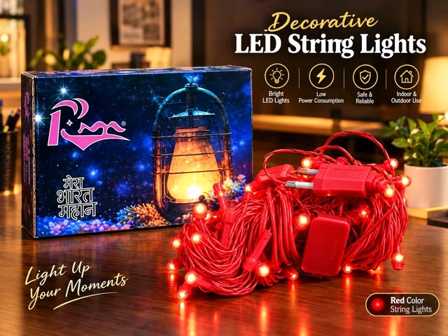 (3191) 44 LED String Light 11 Meter Red ♥️ Decorative Fairy Lights | Home, Diwali & Decoration