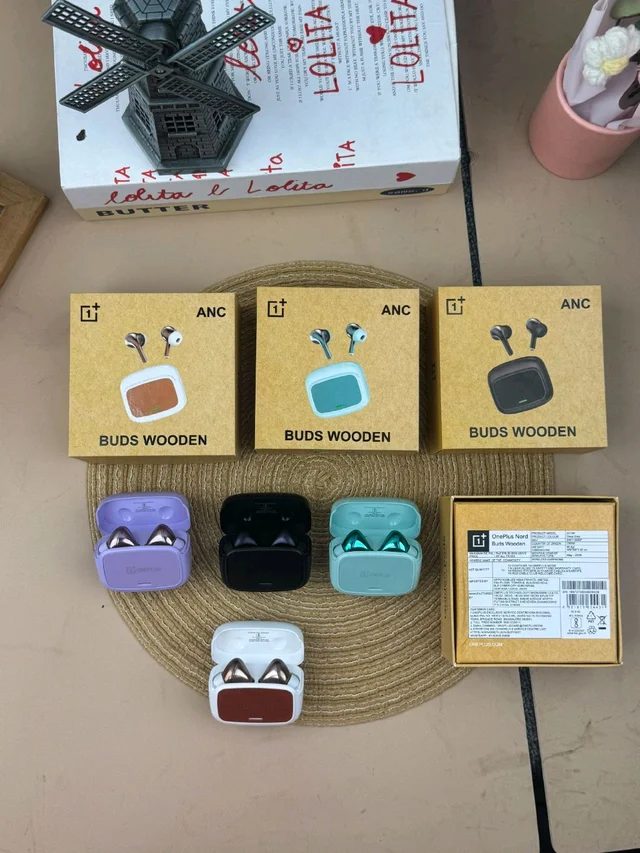 New Wooden Heavy Premium Quality Hard Box 3 Different Unique Colours Earbuds 