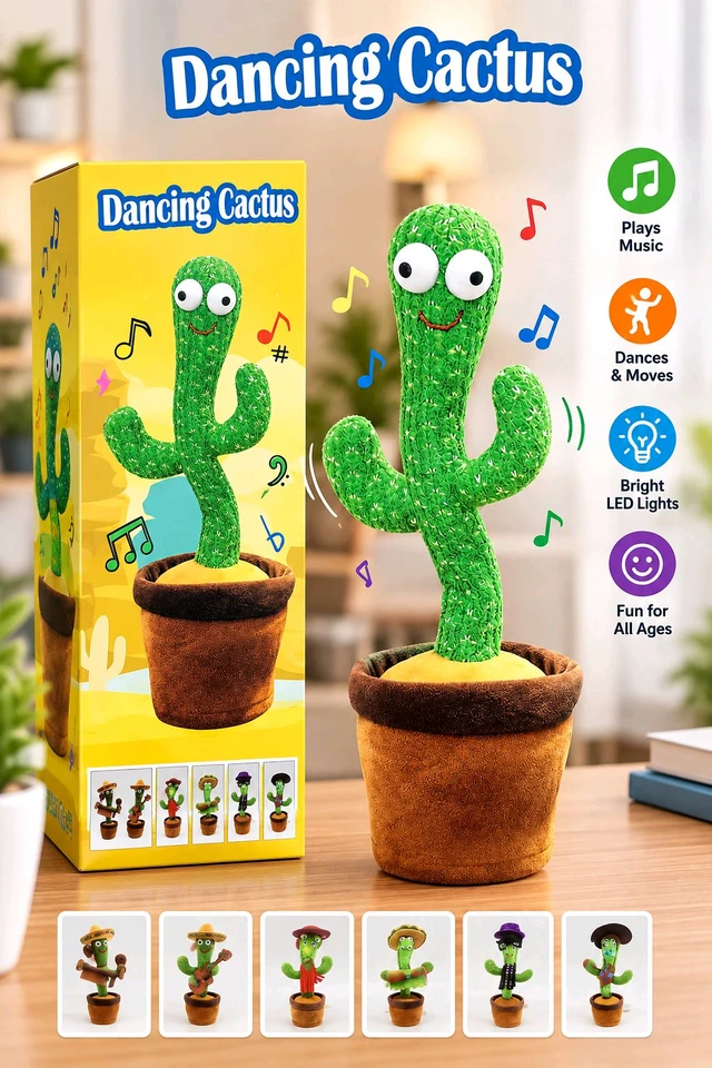 New Dancing Cactus Toy with Music & Movement – Kids Fun Toy