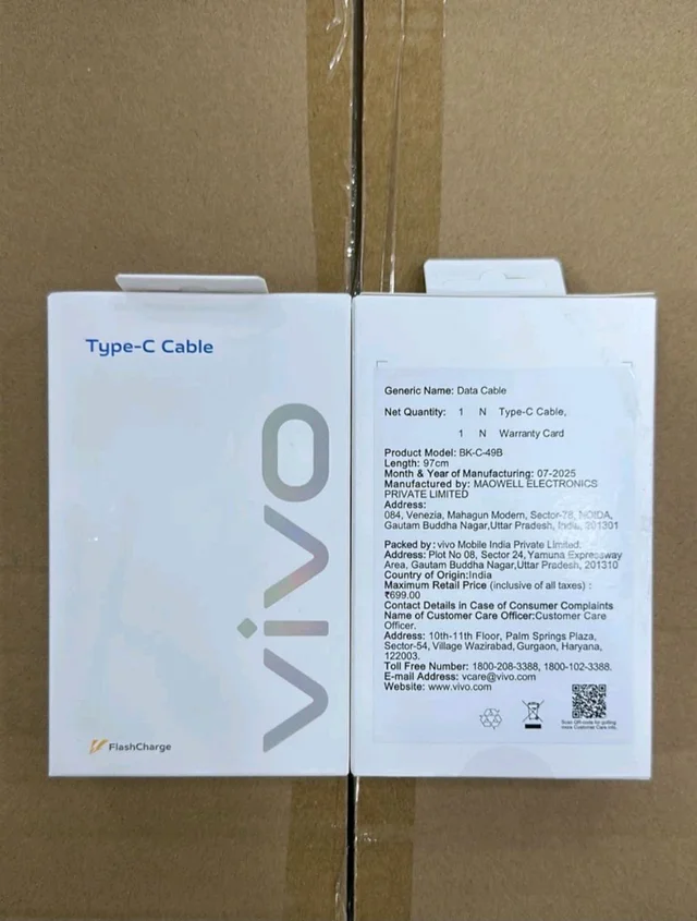 New Original Vivo Type-C Data Cable 97cm – FlashCharge | Model BK-C-49B