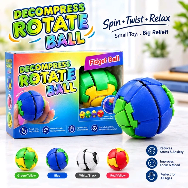 New "3-in-1 Press & Spin Fidget Toy - Stress Relief & Relaxation Toy"