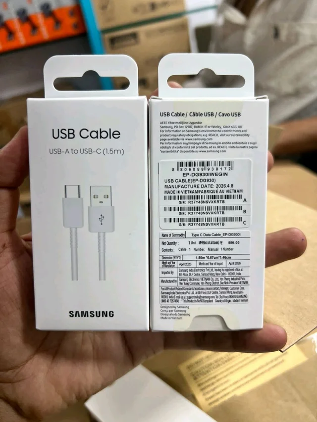 Samsung EP-DG930 USB-A to Type-C Data & Charging Cable 1.5M – Black & White (Pure Og Quality)