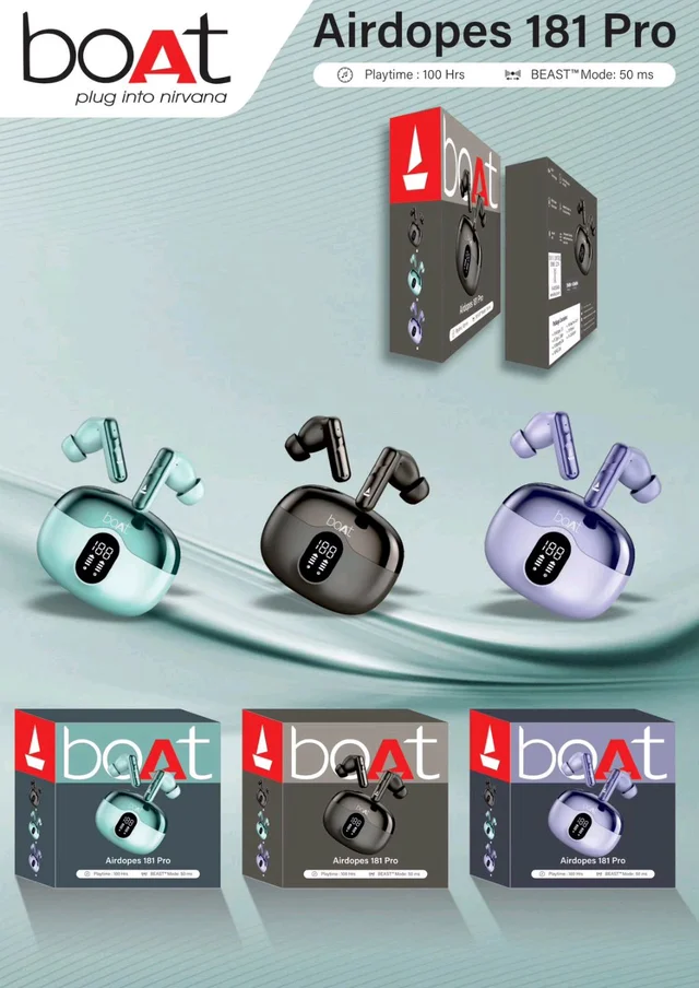 181 Pro (Display )Magnetic Suction Design Good Quality (4 Colour) Earbuds 