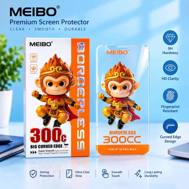 (Redmi) MEIBO Border Less 300C 9H Curved Edge Glass- 