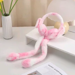 New 1st Quality Rainbow Plush Bunny Ear Earmuffs for Kids | Soft & Comfortable Winter Ear Warmer | Multicolor