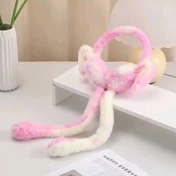 New 1st Quality Rainbow Plush Bunny Ear Earmuffs for Kids | Soft & Comfortable Winter Ear Warmer | Multicolor