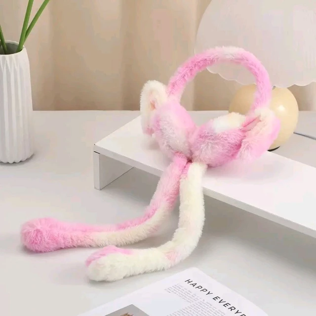 New 1st Quality Rainbow Plush Bunny Ear Earmuffs for Kids | Soft & Comfortable Winter Ear Warmer | Multicolor