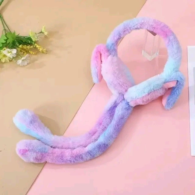 New 1st Quality Rainbow Plush Bunny Ear Earmuffs for Kids | Soft & Comfortable Winter Ear Warmer | Multicolor