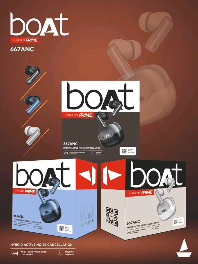 New Prime B-667 Anc Premium Quality Hard Box Earbuds (3 Different Colour & New Pattern)