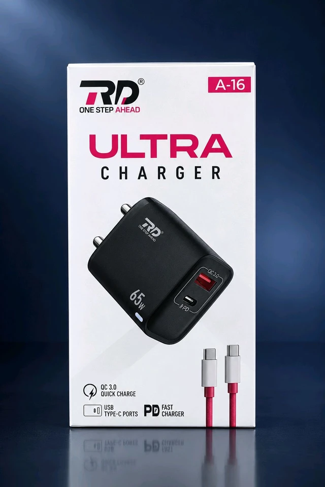 RD A-16 Ultra Charger 65W – QC 3.0 & PD Fast Charger 