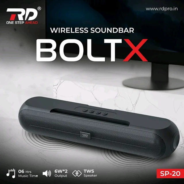 RD BoltX SP-20 Wireless Soundbar 6W×2 TWS Speaker