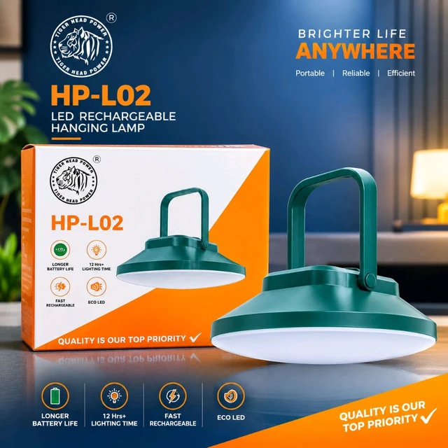 Tiger Head Power HP-L02 LED Rechargeable Hanging Lamp – Portable Emergency Light