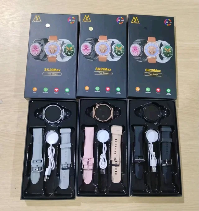 New SK-29 Max Double Strap Premium Quality (Amoled Display, Wireless Charger , 3 Different Colour) Smart Watch 