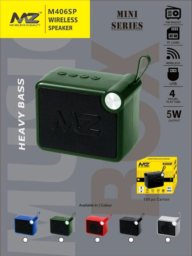 MZ M-406 Mini Bomb Series Wireless Speaker (Type C Charging Port, Fm Radio, Tws Connectivity,Tf Card)