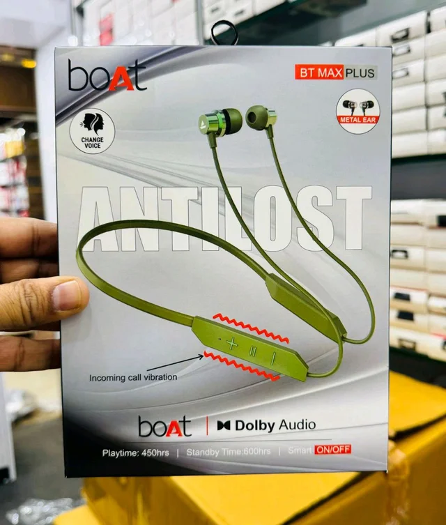  New Bt Max Plus Metal Ear With Vibration Calling Nackband 