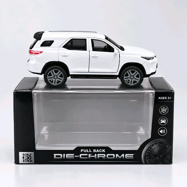 New Toyota Fortuner Legender QZ-630 Kids Die-Cast Pull Back SUV Toy Car with Sound Effects