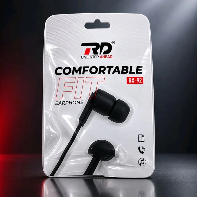 RD RX-92 Comfortable Fit Wired Earphones with Soft Earbuds