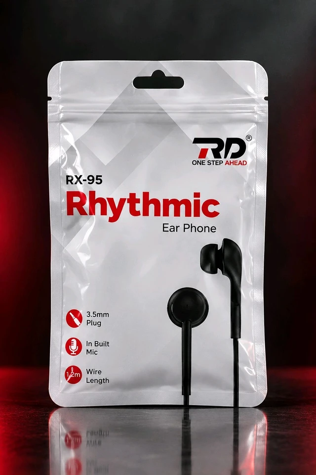 RD RX-95 Rhythmic Wired Earphones with Built-in Microphone