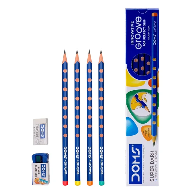 Doms Groove Super Dark HB/2 Graphite Pencils Pack of 10 Pieces