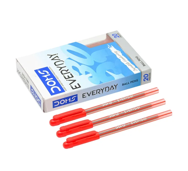 Doms Ball Pen Everyday - 20 Pieces, Red
