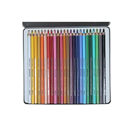 Doms Colour Pencils Flat Tin Pack 24 Shades -