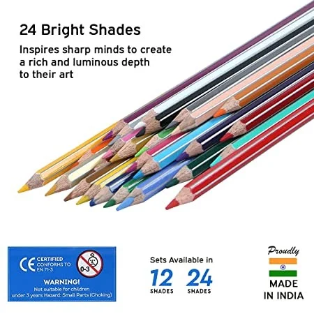 Doms Colour Pencils Flat Tin Pack 24 Shades -