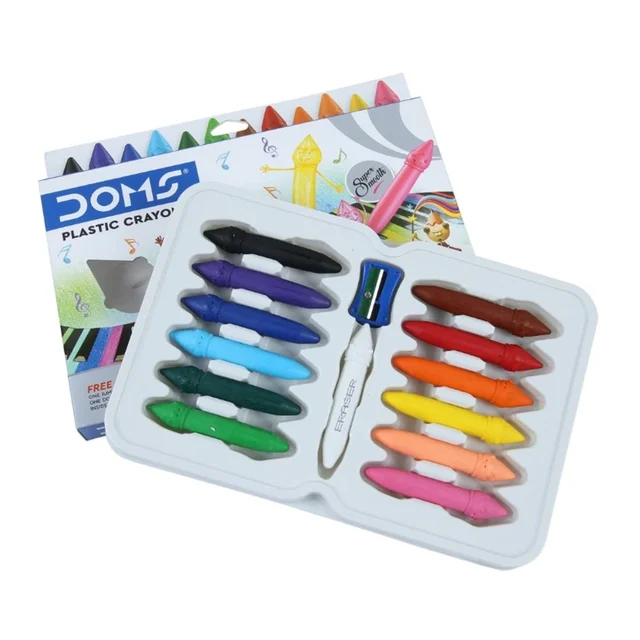 Doms Dommymate Plastic Crayons 12 Shades -