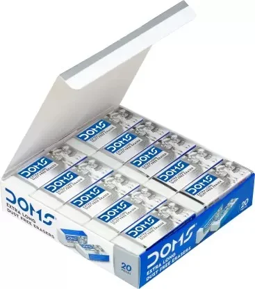 Doms Extra Long Dust Free Erasers Pack of 20 Pieces