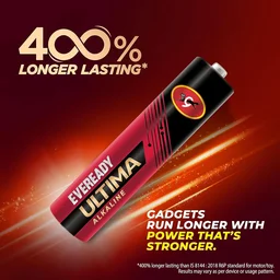 Eveready Ultima Alkaline AAA Battery & Cell 1.5V 400% Longer Lasting Pack of 10 Pieces -