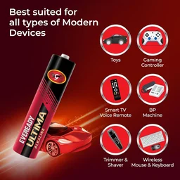Eveready Ultima Alkaline AAA Battery & Cell 1.5V 400% Longer Lasting Pack of 10 Pieces -