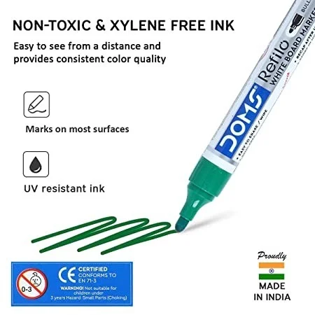 Doms Refilo White Board Marker Pen - Green