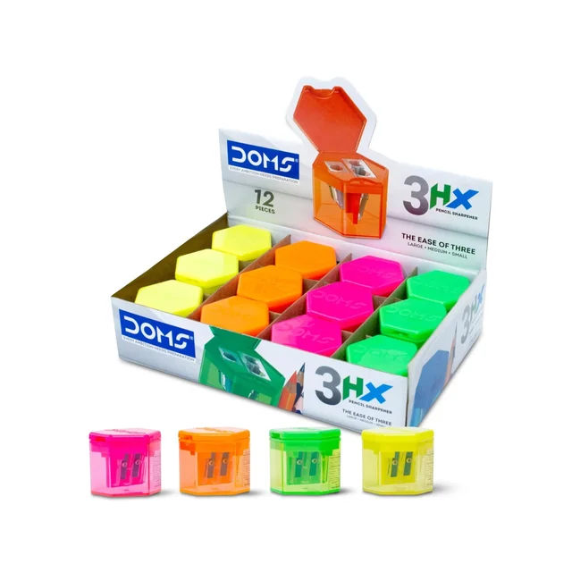 Doms 3HX Pencil Sharpener - 12 Pcs Packs